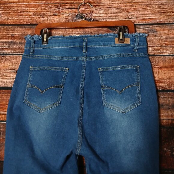 PASTEL Jeans 32 15 High Rise Skinny Button Fly Distressed Blue Denim Stretch - Picture 5 of 8